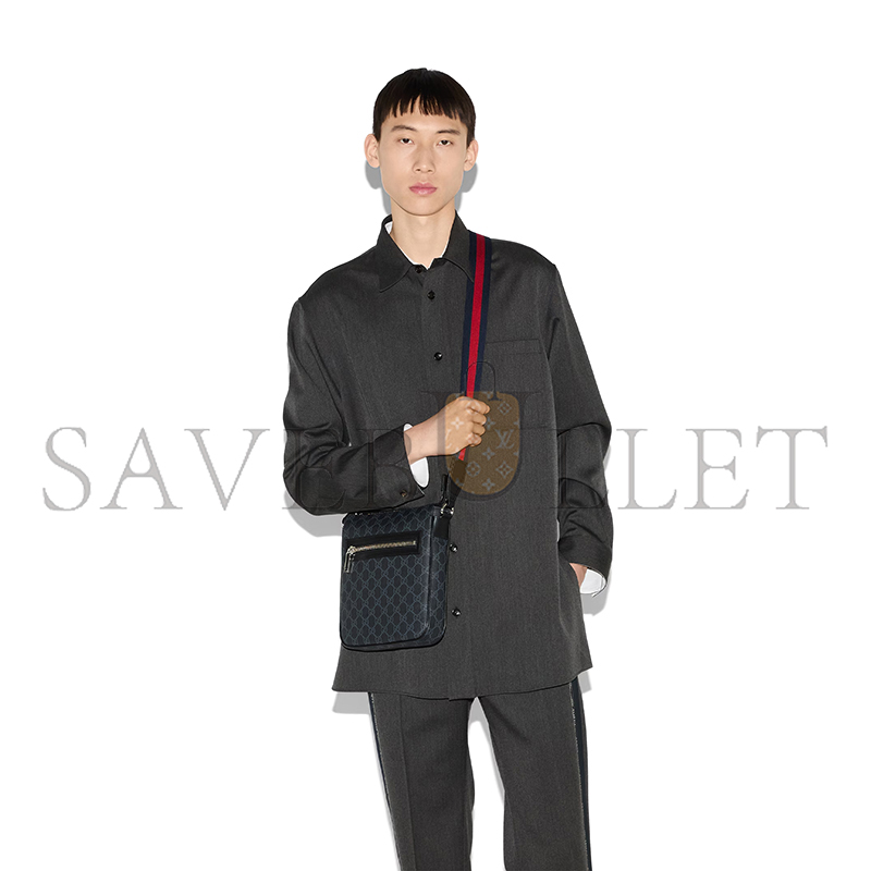 GUCCI GG BLACK SMALL MESSENGER BAG ‎‎792082 (23.5*21*4.5cm)